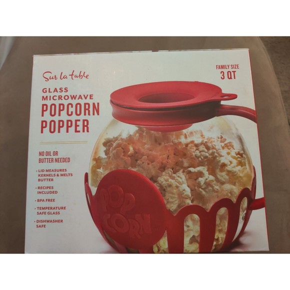 sur la table glass microwave popcorn popper